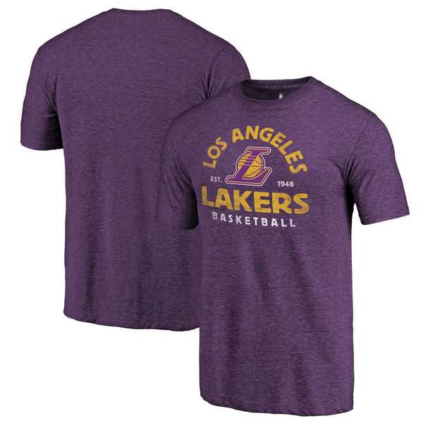 Los Angeles Lakers Purple Vintage Arch Fanatics Branded Tri-Blend T-Shirt,We sell and wholesale Los Angeles Lakers Purple Vintage Arch Fanatics Branded Tri-Blend T-Shirt on line form chian!